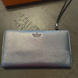 Kate Spade Metallic Silver Clutch